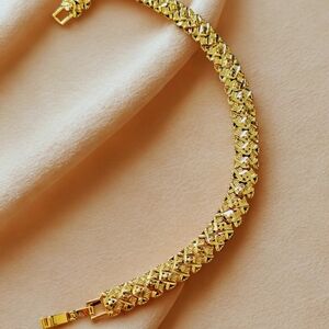 NWT ✨ 24K Gold Plated Arabic Heritage Lattice Link Bracelet | Hand-Finished ✨